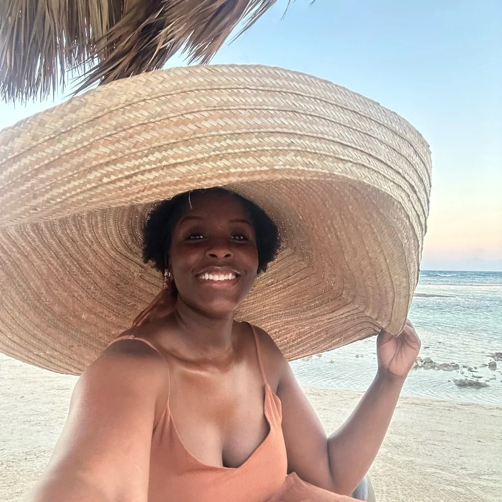 Wide-Brim Straw Sun Hat - Natural